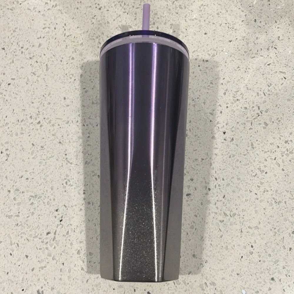 Starbucks 24oz‎ Winter Lilac Silver Ombré Geometric Tumbler with Straw New